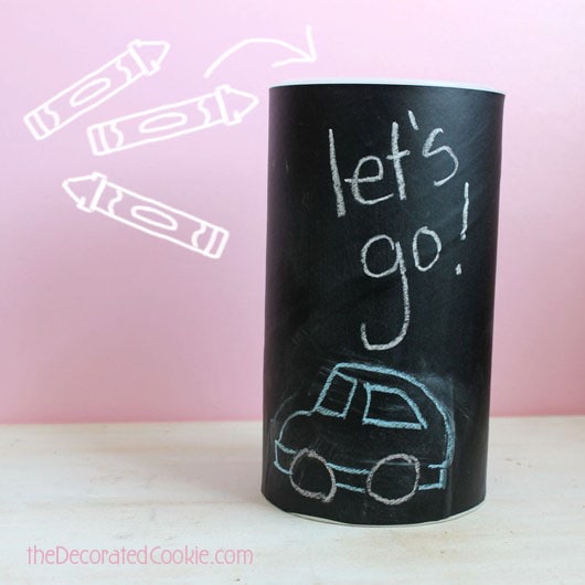 DIY chalkboard canisters from oatmeal containers 