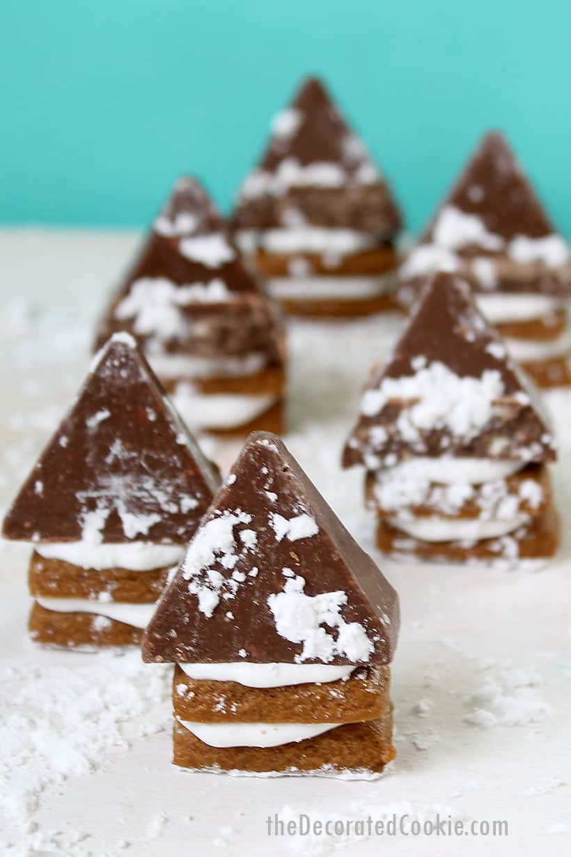 bite-sized gingerbread houses 