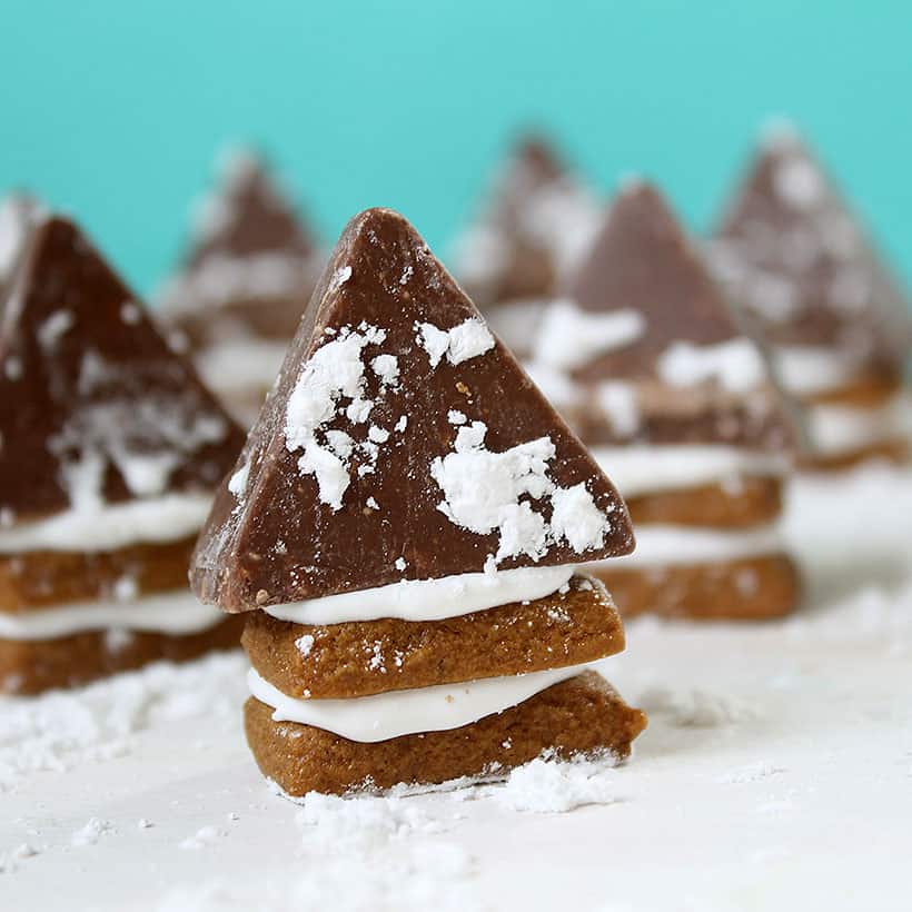 bite-sized gingerbread houses 