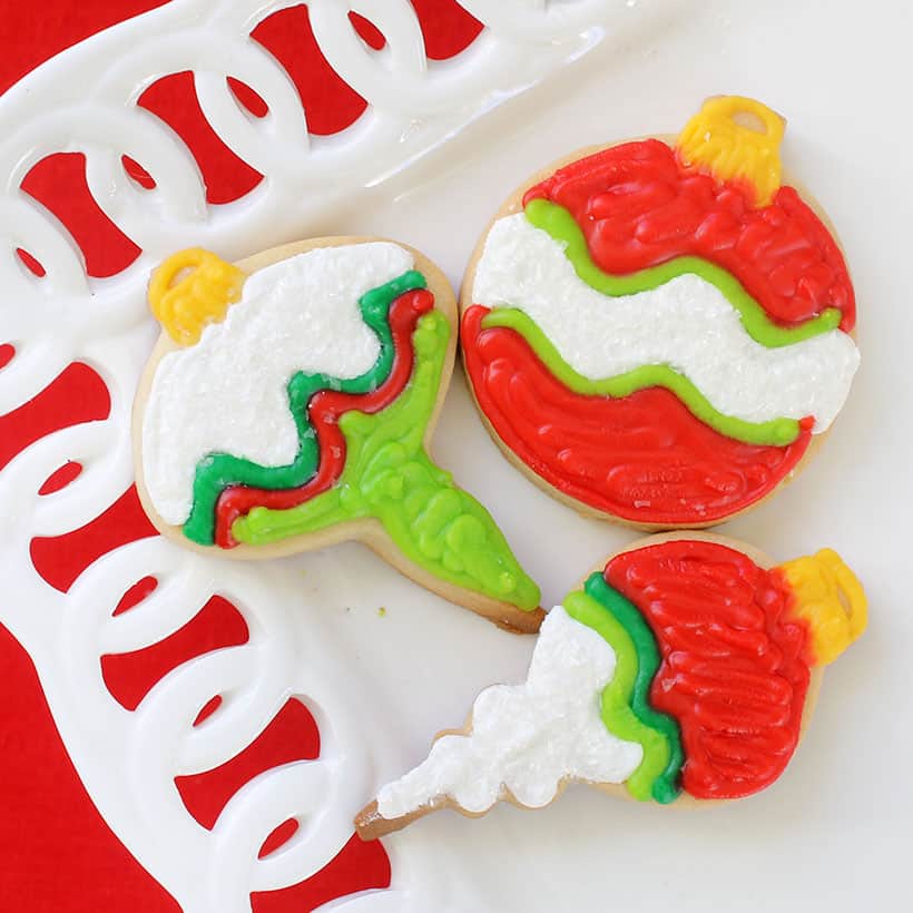 decorated Christmas ornaments cookies