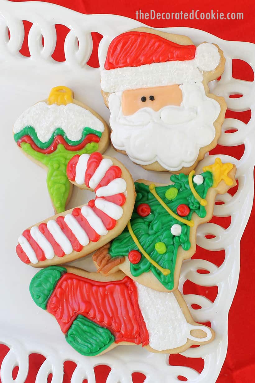 decorated Christmas ornaments cookies