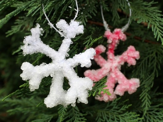 crystal-coated pipe cleaner ornaments