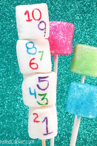 New Year's Eve marshmallows - how to make easy, sparkly, sprinkle marshmallows and countdown marshmallows using food coloring pens