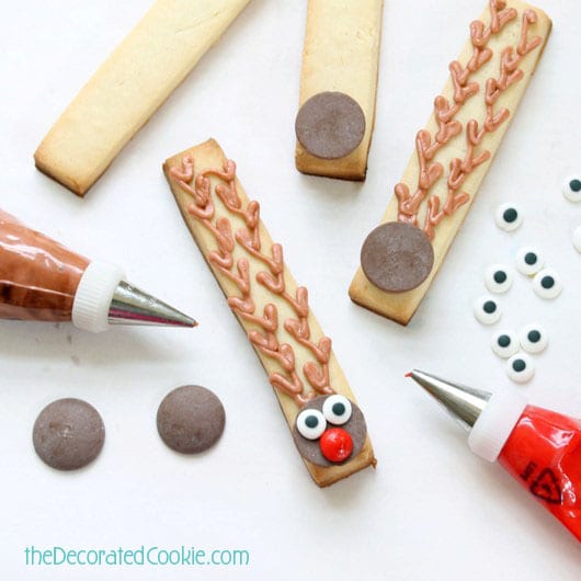 Rudolph cookie sticks for Christmas 