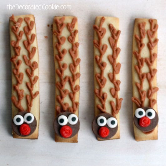 Rudolph cookie sticks for Christmas 