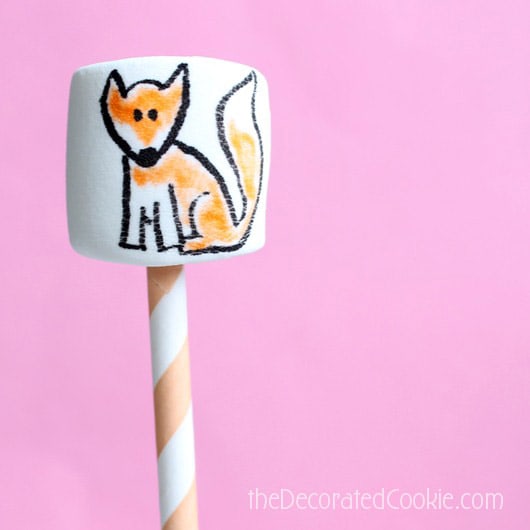 "You are a fox" marshmallow pops for Valentine's Day 