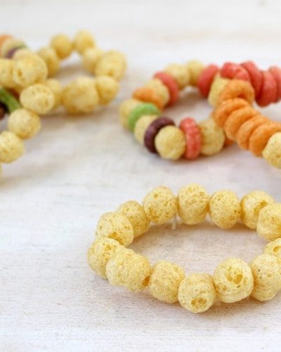Healthy edible jewelry craft for kids