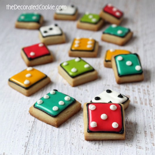 dice cookies for game night 