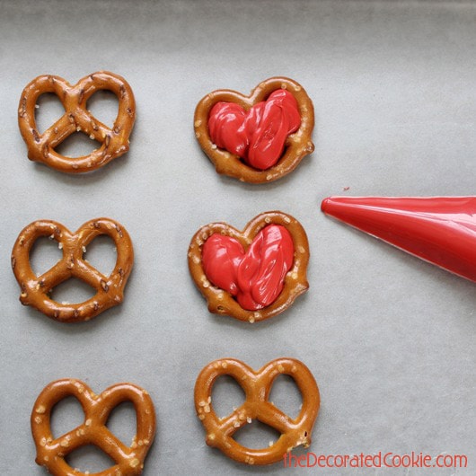 chocolate pretzel heart pops for Valentine's Day 