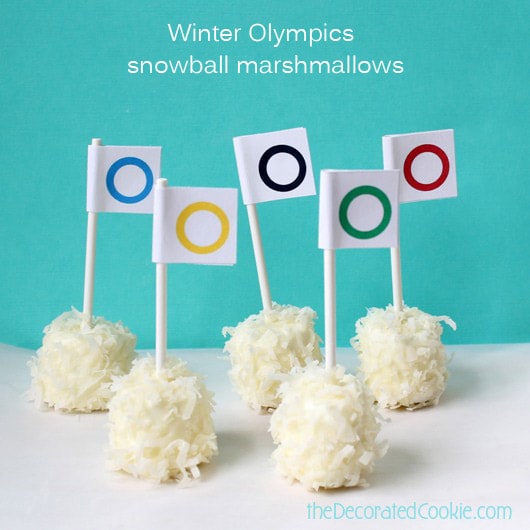 snowball marshmallows for the Olympics 