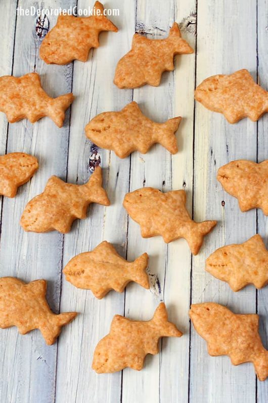 Homemade goldfish crackers, the classic Pepperidge Farm snack.