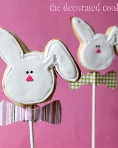 bow tie bunny cookie pops