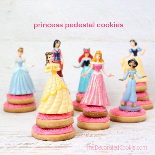 pink princess pedestal cookies 