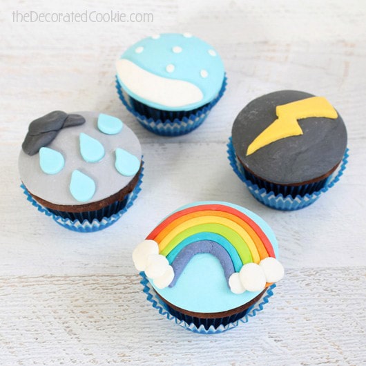 how to make weather cupcakes