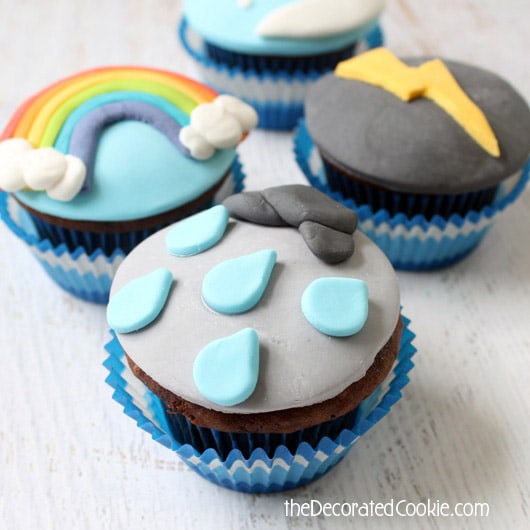 how to make weather cupcakes