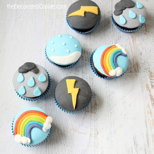 how to make weather cupcakes