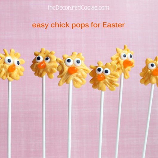 chick candy pops for Easter