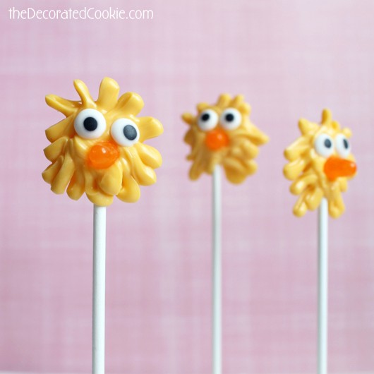 chick candy pops for Easter