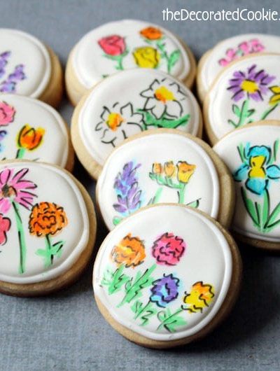 Mother's Day flower cookies