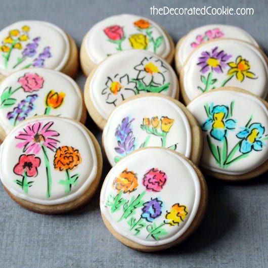 mother's day flower cookies