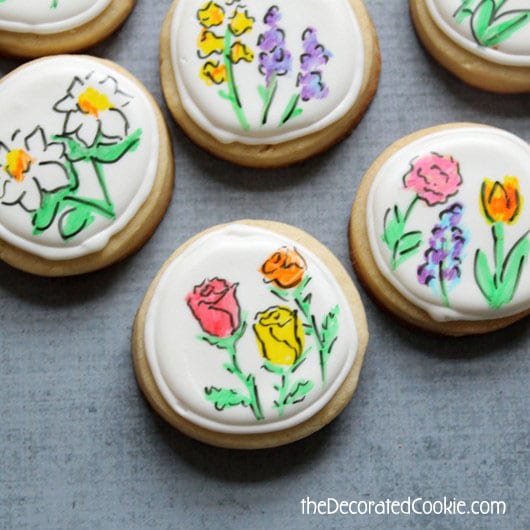 mother's day flower cookies