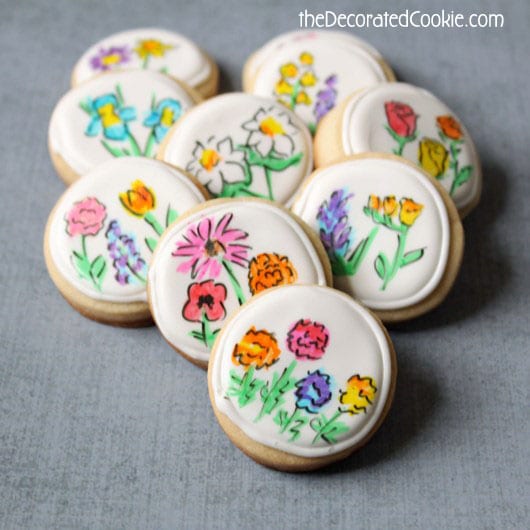 mother's day flower cookies