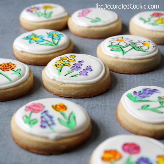 mother's day flower cookies