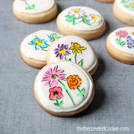 mother's day flower cookies