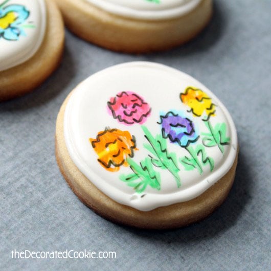 mother's day flower cookies