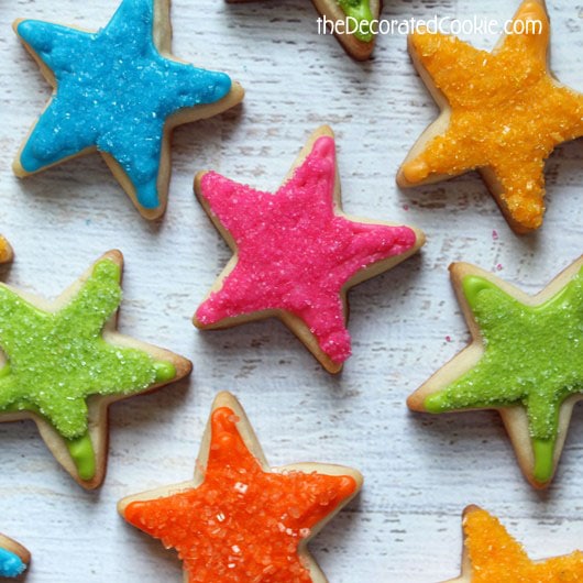 STAR COOKIES: sprinkle rainbow star cookies for teacher appreciation