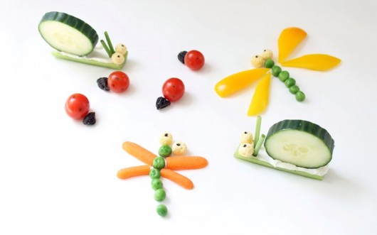 How to Make Simple Veggie Bugs -- vegetable bugs snack for kids 