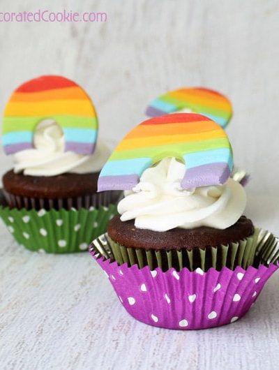 how to make fondant rainbow cupcake toppers