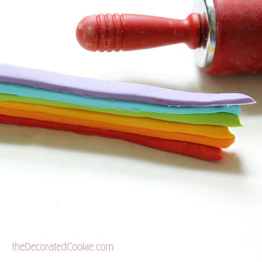 rainbow fondant cupcake topper