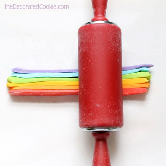 rainbow fondant cupcake topper