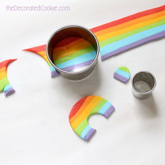 rainbow fondant cupcake topper