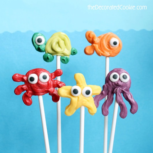 sea animal candy pops