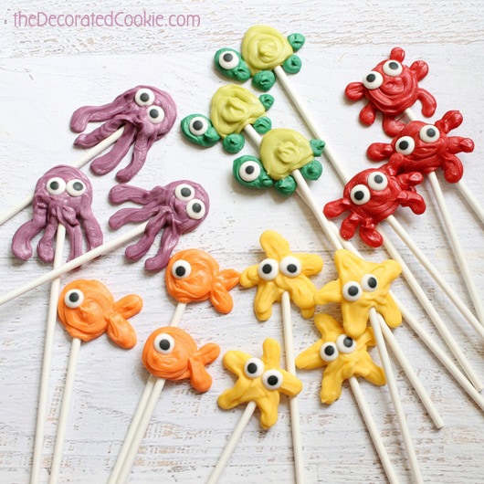 sea animal candy pops