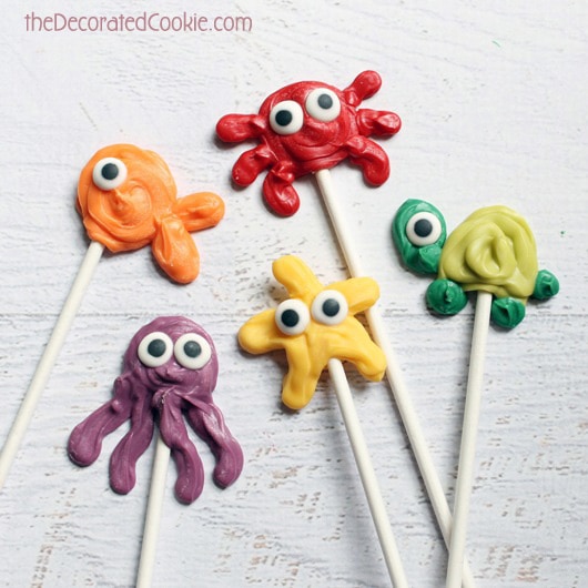 sea animal candy pops