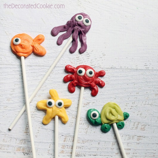 sea animal candy pops