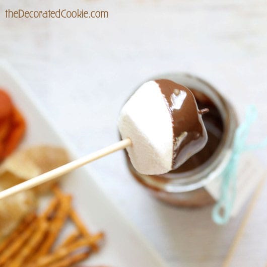 easy chocolate fondue - how to make chocolate coconut fondue to go (in minutes!)