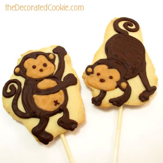 Monkey and Banana Decorated Cookies