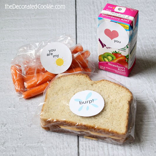 back to school lunch box stickers with free printable 