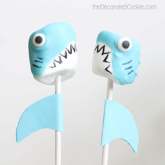 shark marshmallow pops for shark week 