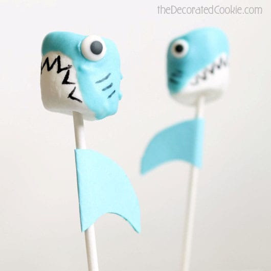 shark marshmallow pops for shark week 