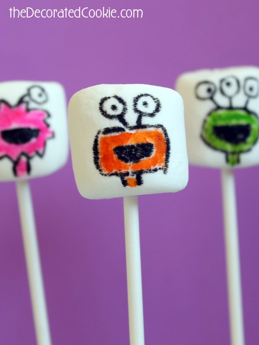 MONSTER MARSHMALLOWS -- Easy Halloween treat!