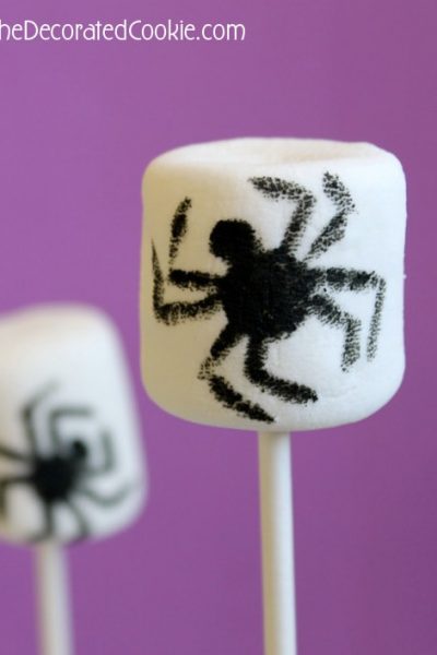 spider marshmallows for Halloween