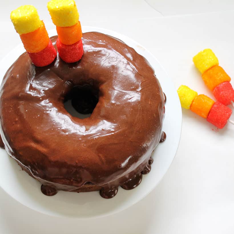 Turkey cake made using Wiltons Sweet Baby Duck cake pan. Tail feathers are  made by spreading melted Wilton's Candy Mel…