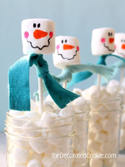 marshmallow snowman jar 