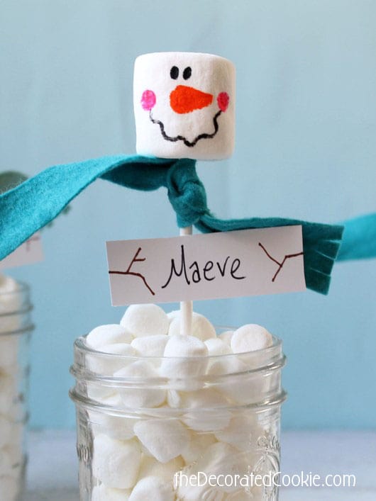 marshmallow snowman jar