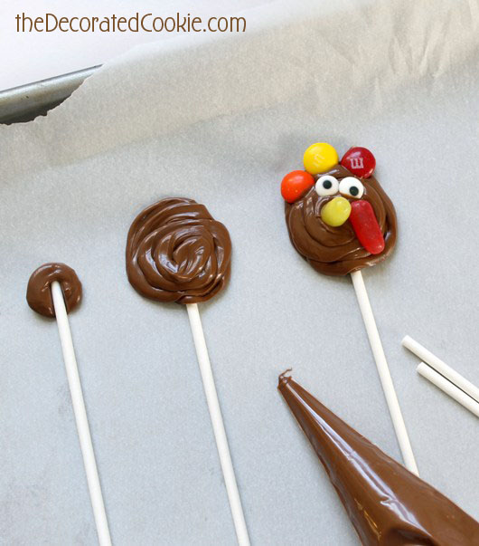 chocolate turkey pops for Thanksgiving